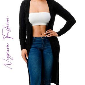 Long Knit Open Cardigan